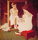 Mirror Canvas Paintings - Girl at Mirror
